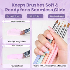 Beetles Moisturize Bristles formula extends brush life and smooths strokes