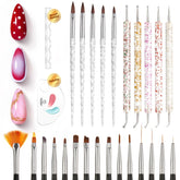 Beetles 25-piece nail art brush set for versatile DIY manicures