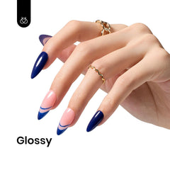 Beetles Navy Blue gel polish application creates smooth, even layers on nails