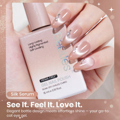 Beetles Nude Cat Eye base and UV/LED cure step shown clearly