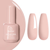 Beetles Nude gel polish bottle front in soft pink nude shade for everyday wear.