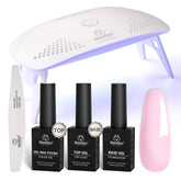 Beetles Nude Pink Kit con lámpara LED mini para manicura rápida en casa