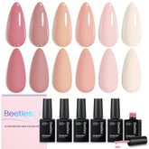 Beetles Nude Pink gel polish set swatches six versatile shades for daily and special occasions
