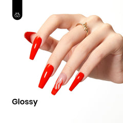 Beetles Orange Red Gel Nail Polish swatch showing glossy finish
