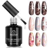 Beetles pegamento para laminas de uñas, frasco de 15 ml para fijar laminas con precision.