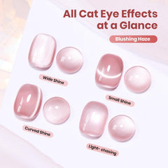 Beetles Pink Cat Eye Gel Polish demonstrates a shimmering magnet-driven effect.
