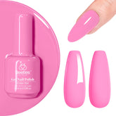 Beetles Pink Gel Polish bottle showing a bright summer pink shade for a glossy manicure