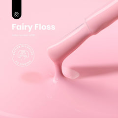 Beetles Pink Gel Polish Fairy Floss swatch on nail reveals soft pink finish