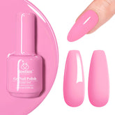Beetles Pink Silk Rosettes gel polish bottle on display for DIY nails