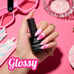 Beetles pink gel polish swatch showing smooth coverage