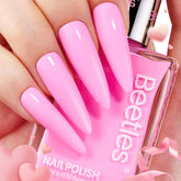 Beetles Pink Quick-Dry Polish bottle in Bonbon Candy shade for vibrant nails.
