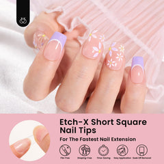 Beetles Gel Nail Tips Etch-X transparentes para arte de uñas y diseños