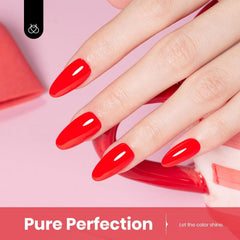 Beetles Red Gel Nail Polish LED cure demonstrates quick drying under lamp