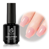Beetles Nude Pink Gel botella cercana que muestra tono nude rosado para base duradera