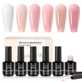 Beetles: set de gel base builder con tonos nude para uñas naturales