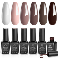 Beetles Gel Polish Marrón Café para uñas duraderas y brillantes en casa.