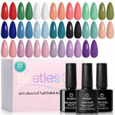 Beetles Set Gel Uñas 20 Colores: variedad versátil para estilos distintos.