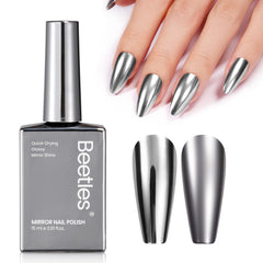 Beetles Gel Polish: acabado cromado espejo para uñas brillantes y llamativas.