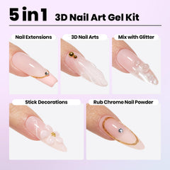 Beetles 3D sculpting gel enabling elevated nail art with precise control.