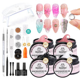 Beetles Solid Builder Gel kit in clear shade for durable 3D nail sculpting at home.