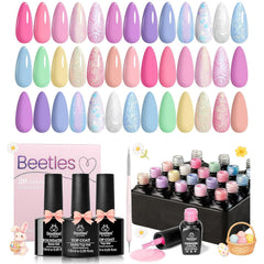 Beetles Spring Gel Nail Polish Set palette offers a vibrant color range for fresh nails.