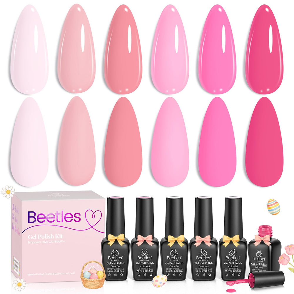 Beetles Gel Polish Pack Melodía Rosada para uñas brillantes y duraderas.