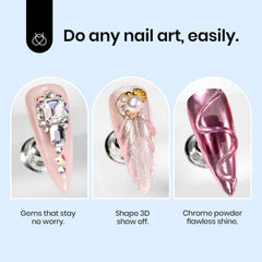 Beetles squeeze-and-shape gel demonstrates easy 3D nail art without tools