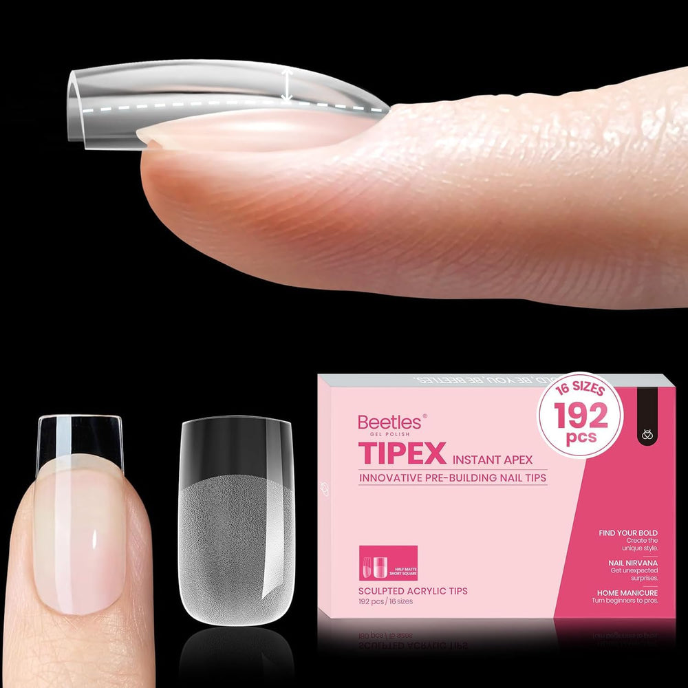 Beetles Tipex con ápice integrado, puntas cortas y cuadradas para tallas 00–14