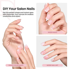 Beetles Tipex extenciones de uñas cortas y cuadradas para DIY