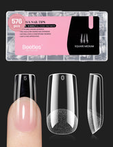 Beetles tips de uñas cuadradas medianas para cobertura total en casa.