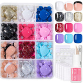 Beetles kit uñas postizas para dedos de los pies: 288 piezas y 12 colores brillantes.