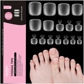 Beetles toe nail tips square set with 16 sizes for precise toe fit and customization.