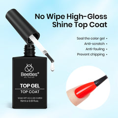 Beetles Top Coat cures quickly under UV for instant shine.