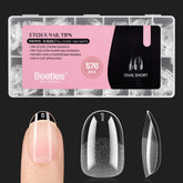 Beetles uñas gel tip oval corto 576 piezas para manicura rápida y profesional.