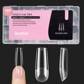 Beetles Uñas de gel tips largas y cuadradas para extensión duradera