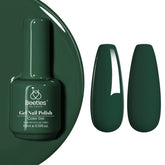 Beetles gel verde oscuro, 15 ml, botella elegante para uñas intensas.