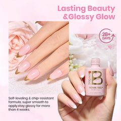 Beetles Warm Grace Nude Pink nail application close-up of jelly texture.