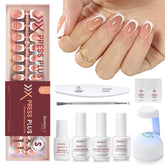 Beetles X Press French tips short square nails for a quick, salon-like manicure at home.