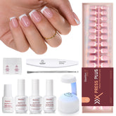 Beetles X Press Plus Glow French kit for at-home salon-quality nails.