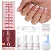Beetles X Press Plus On Nails Kit shows a seamless cuticle to edge fit for natural looking nails.