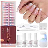 Beetles X Press Plus On Nails Kit Rose French for salon-like results at home
