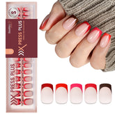 Beetles X Press Uñas: Punta Francesa Roja para un look elegante.