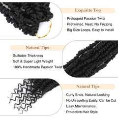 BEFUNNY Passion Twist crochet hair lightweight and tangle-free for long day wear
