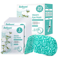 BeHoomi caja 20 mascarillas para ojos, ideal para relajación diaria.