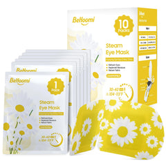 BeHoomi mascarilla ocular a vapor con camomila para relajación suave.