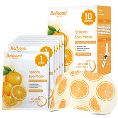 BeHoomi mascarilla ocular termica empaquetada para descanso cómodo.
