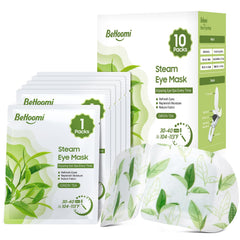 BeHoomi mascarilla ocular térmica 10 unidades, alivio suave para ojos cansados.