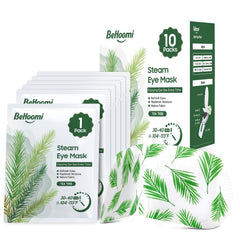 BeHoomi mascarilla ocular de vapor aroma árbol de té, pack de 10 para relajación.