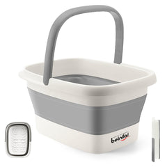 Beinilai collapsible foot bath basin folded compactly for under bed storage.