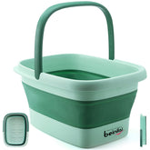 Beinilai collapsible foot bath folded for compact storage and travel.